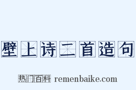 壁上诗二首造句是什么意思的图片